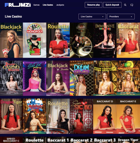 Frumzi Live Casino